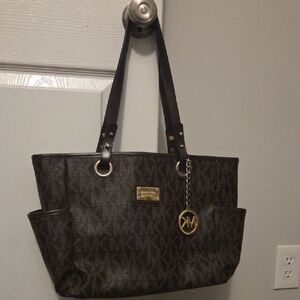 Michael Kors Black and Brown Signature Tote